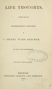 Cover of: Life thoughts by Henry Ward Beecher