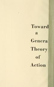 Cover of: Toward a general theory of action. | Talcott Parsons