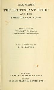 Cover of: The Protestant ethic and the spirit of capitalism. by Max Weber