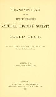 Cover of: Transactions by Hertfordshire Natural History Society and Field Club.