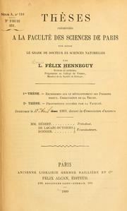 Cover of: Recherches sur le d©veloppement des poissons osseux by L. F. Henneguy