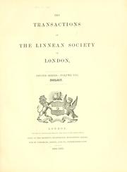 Cover of: Transactions of the Linnean Society of London.