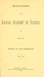 Cover of: Transactions of the Kansas Academy of Science. by 