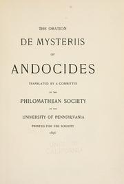 Cover of: The oration De mysteriis of Andocides