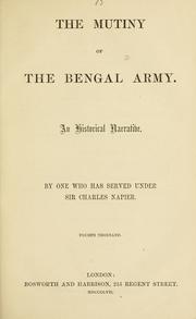 Cover of: mutiny of the Bengal Army: an historical narrative