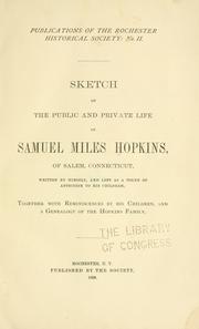 Cover of: Sketch of the public and private life of Samuel Miles Hopkins, of Salem, Connecticut