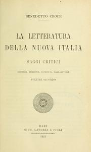 Cover of: La letteratura della nuova Italia by Benedetto Croce