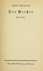 Cover of: Meister: Novelle