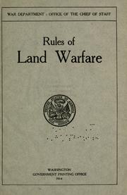 Cover of: Rules of land warfare.