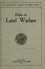 Cover of: Rules of land warfare. by United States. War Dept. General Staff