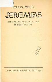 Cover of: Jeremias: eine dramatische Dichtung in neun Bildern.