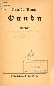Cover of: Oanda by Laurids Bruun