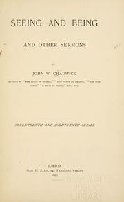 Cover of: Seeing and being by John White Chadwick