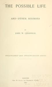 Cover of: The possible life: and other sermons