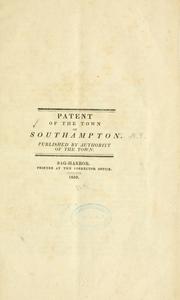 Cover of: Patent of the town of Southampton. by New York (Colony) Governor. Thomas Dongan