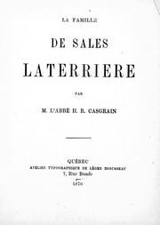 Cover of: La famille de Sales Laterrière