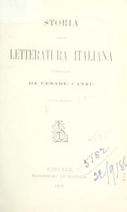 Cover of: Storia della letteratura italiana.