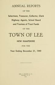 Cover of: Report of the superintending school committee of the Town of Lee, N.H. for the year ending .. by Town of Lee, New Hampshire