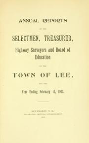 Cover of: Report of the superintending school committee of the Town of Lee, N.H. for the year ending ..