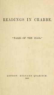 Cover of: Readings in Crabbe.: "Tales of the hall."