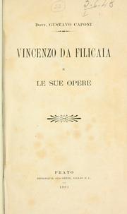 Cover of: Vincenzo da Filicaia e le sue opere.