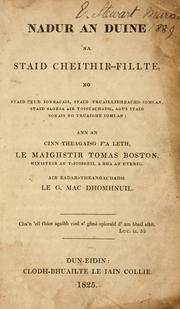 Cover of: Nadur an duine 'na staid cheithir-fillte by Thomas Boston