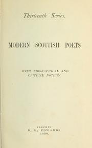 Cover of: One hundred modern Scottish poets: with biographical and critical notices