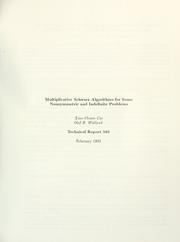 Cover of: Multiplicative Schwarz algorithms for some nonsymmetric and indefinite problems.