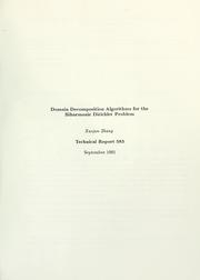 Cover of: Domain decomposition algorithms for the biharmonic Dirichlet problem.