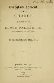 Disestablishment by Church of England. Archdeaconry of Oxford. Archdeacon (1878-1895 : Palmer)