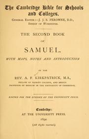 Cover of: The second book of Samuel | A. F. Kirkpatrick