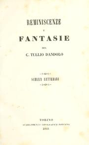 Cover of: Reminescenze e fantasie.