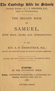Cover of: The second book of Samuel: with maps, notes and introduction