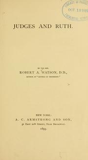 Cover of: Judges and Ruth by Watson, Robert Alexander