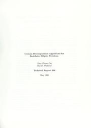 Cover of: Domain decomposition algorithms for indefinite elliptic problems.