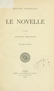 Le novelle by Matteo Bandello