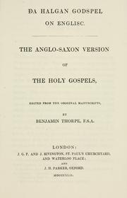 Cover of: Da Halgan Godspel on Englisc by edited from the original manuscripts, by Benjamin Thorpe.