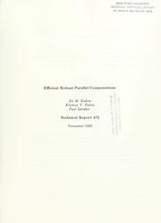 Cover of: Efficient robust parallel computations. | Zvi M. Kedem