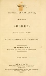 Cover of: Notes, critical and practical, on the book of Joshua