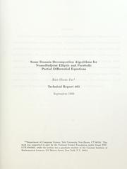 Cover of: Some domain decomposition algorithms for nonselfadjoint elliptic and parabolic partial differential equations.