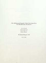 Cover of: The bidiagonal singular value decomposition and Hamiltonian mechanics. by Percy Deift