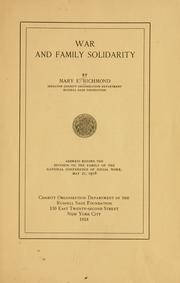 War and family solidarity by Mary Ellen Richmond