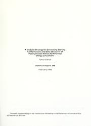 Cover of: A modular strategy for generating starting conformations and data structures of polynucleotide helices for potential energy calculations. by Tamar Schlick