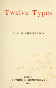 Cover of: Twelve types by Gilbert Keith Chesterton