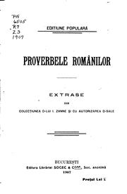 Cover of: Proverbele românilor by Juliu A. Zanne