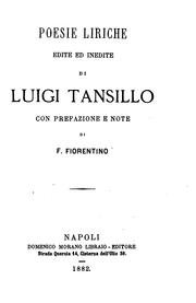 Poesie liriche edited ed inedite by Luigi Tansillo