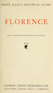 Cover of: Florence by Grant Allen, Grant Allen