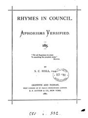 Cover of: Rhymes in council: aphorisms versified : 185