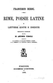 Cover of: Rime, poesie latine, e lettere edite e inedite