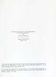 Cover of: An extension theorem for finite element spaces with three applications. by Olof B. Widlund, Olof B. Widlund